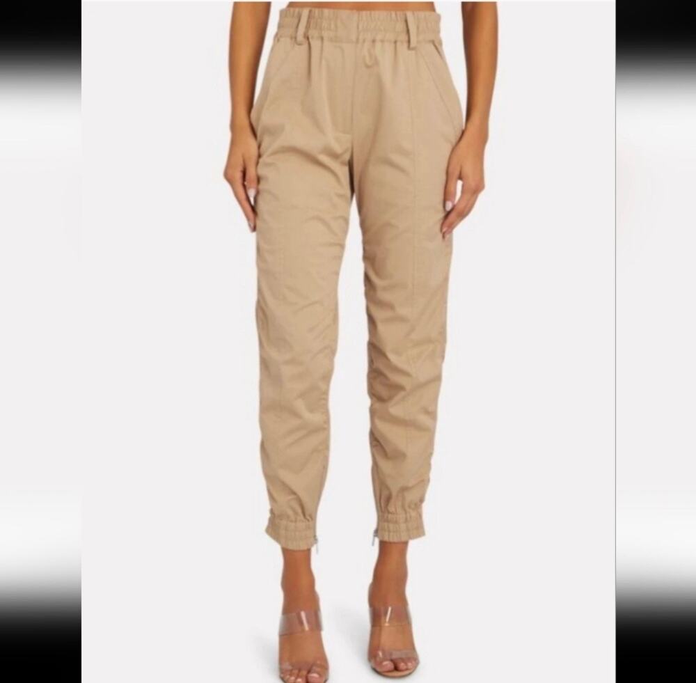 Derek Lam 10 Crosby Tan Khaki Zip Ankle Jogger Pants Size 0